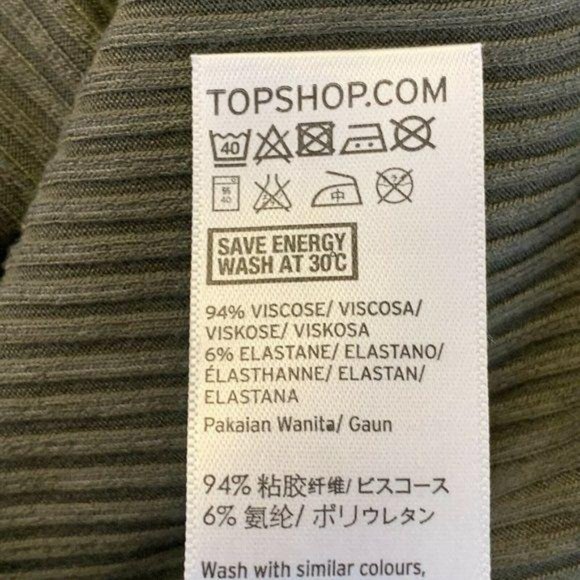 Topshop  Ribbed Button Up Tie Shoulders Mini Dress - Picture 10 of 10